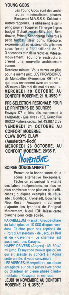 1988.09.23-Doc01.02-Oreille-est-Hardie-242x1024 Programme : Confort Moderne