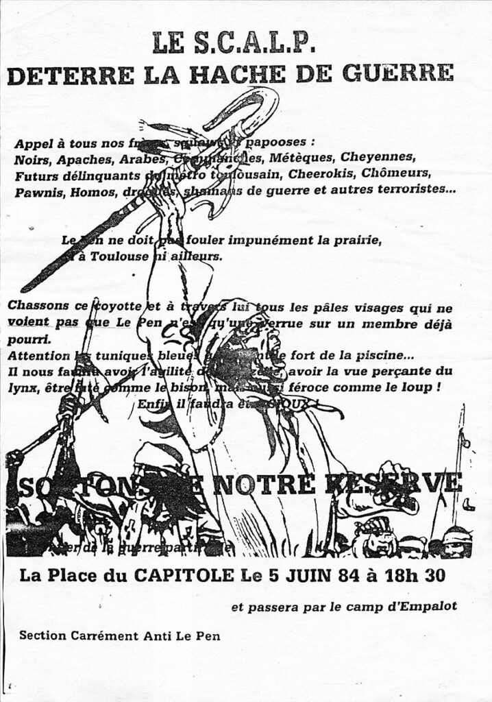 1984.06.05-A3-photocopiee-Eric-SionneauAF417-718x1024 Le SCALP déterre la hache de guerre (05/06/84)