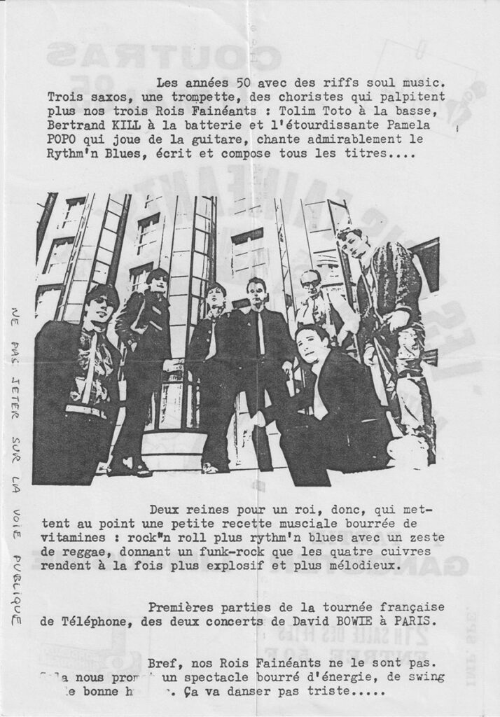 1985.03.11-Flyer01v-Patrick-Korbendau-714x1024 Les Rois Fainéants, Gangster Limousine (11/03/85)