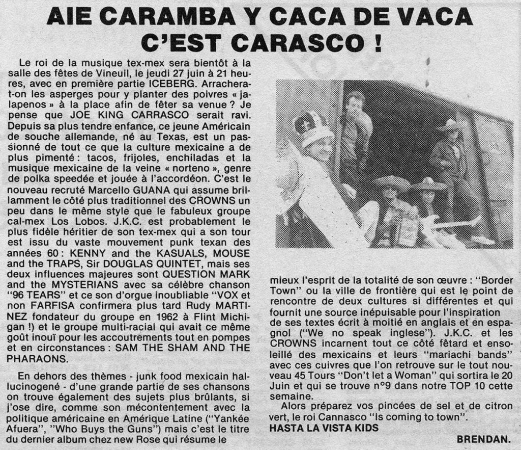 1985.06.18-ExpressionsBrendan050-1024x883 Joe King Carrasco and the Crowns, Iceberg (27/06/85)