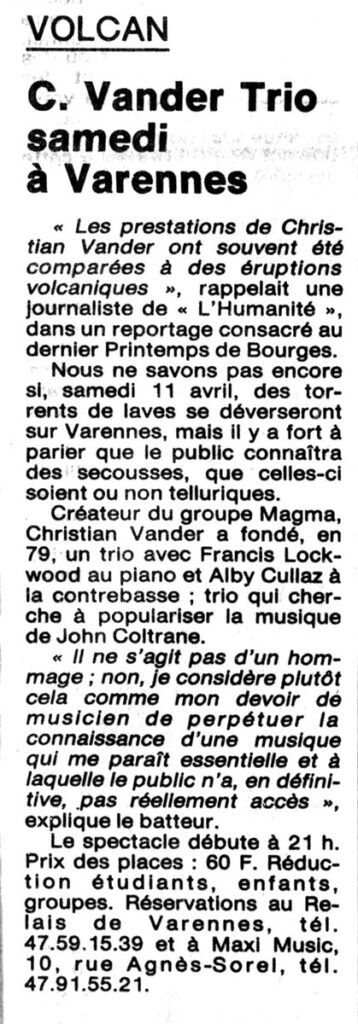 1987.04.07-NRCO.7ADPRE-2a-358x1024 Christian Vander Trio (11/04/87)
