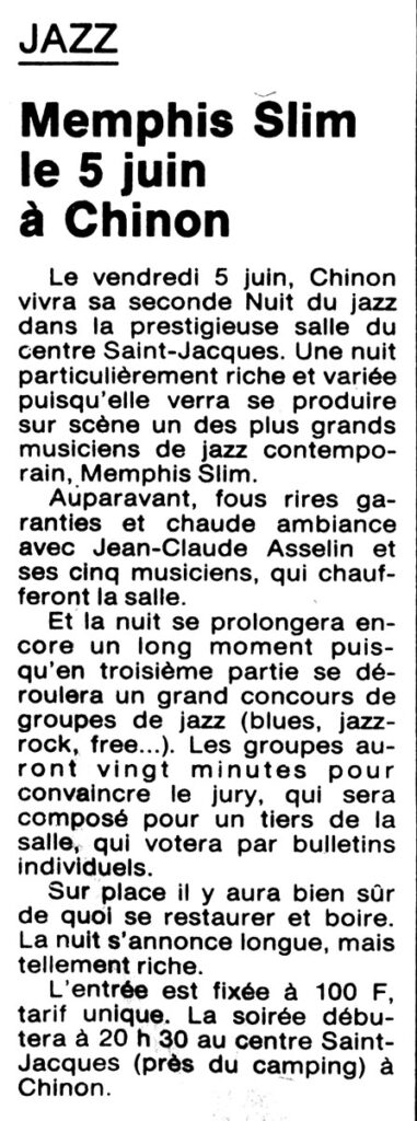 1987.06.01-NRCO.3ADPREB-381x1024 "Nuit du jazz" Memphis Slim, Jean-Claude Asselin (05/06/87)