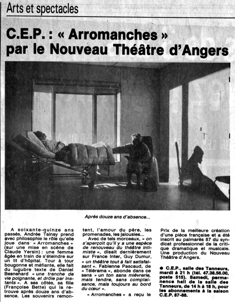 1987.10.10-NRCO.6ADPREa-795x1024 Nouveau Théâtre d’Angers "Arromanches" (13/10/87)