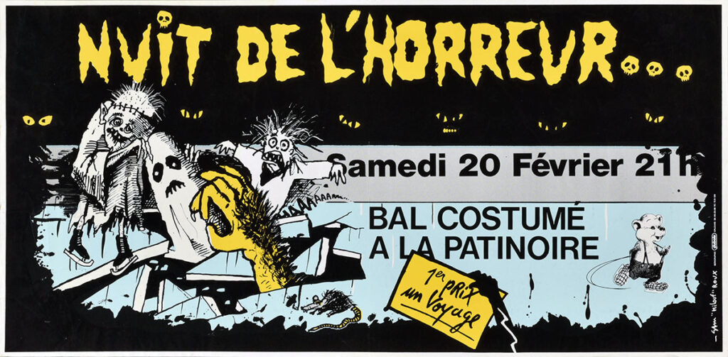 1988.02.20-L-serigraphiee-MiloufAF-1024x503 "Nuit de l’Horreur" (20/02/88)