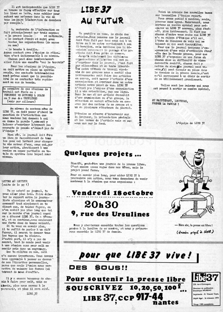 1974.10-Libe-37-n4-sup-MureauPREv-732x1024 Libé 37 supplément au n° 4 (10/74)