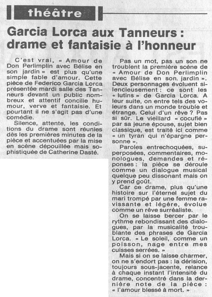 1985.03.01-NRCO.4ADPREa-731x1024 "Amour de Don Perlimplin et de Bélise dans son jardin" (26/02/85)