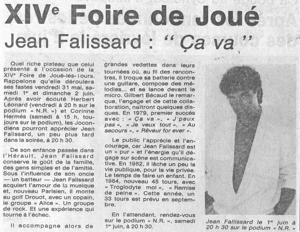 1985.05.24-NRCO.10ADPRE-1024x792 "XIVe Foire de Joué" Jean Falissard (01/06/85)