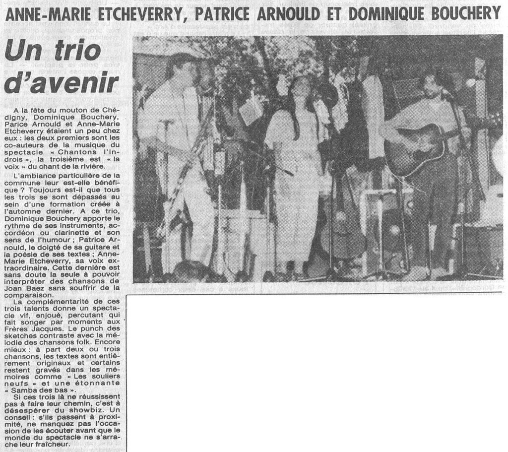1985.07.12-NRCO.8ADPRE-1024x911 "Fête du mouton" Anne-Marie Etcheverry, Patrice Arnould, Dominique Bouchery (07/07/85)