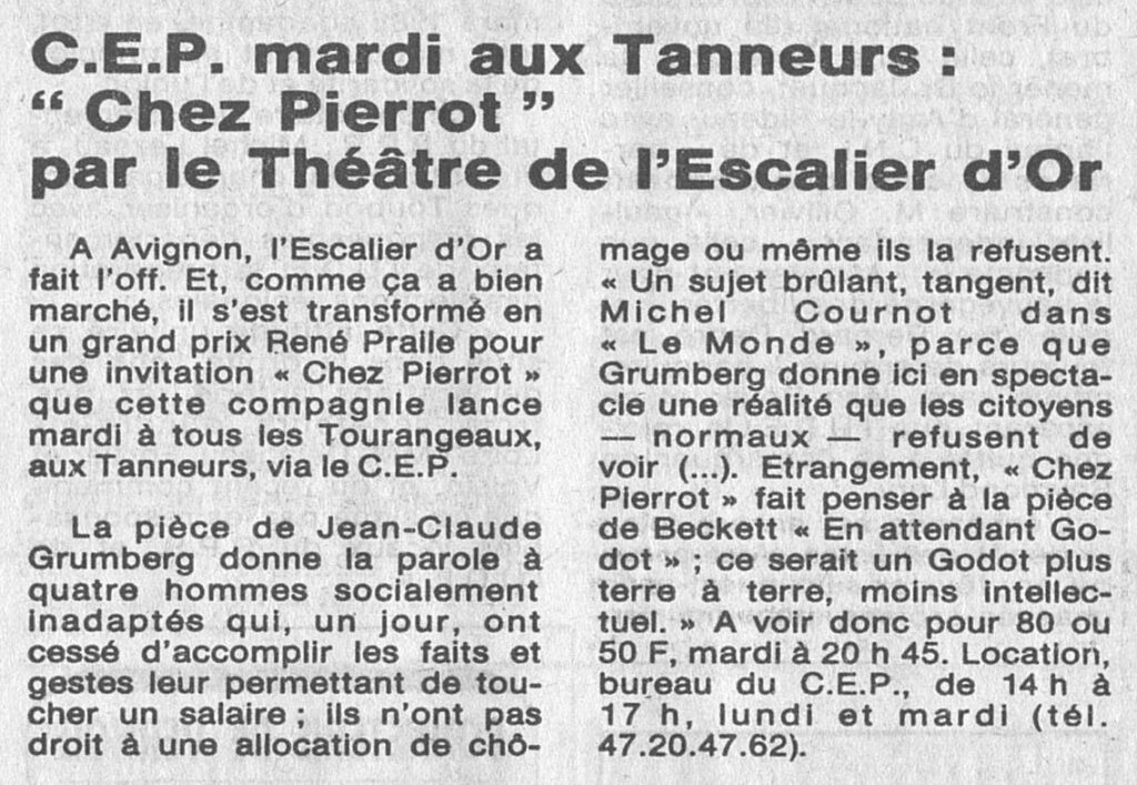 1985.11.16-NRCO.4ADPREa-1024x707 Théâtre de l’Escalier d’Or "Chez Pierrot" (19/11/85)