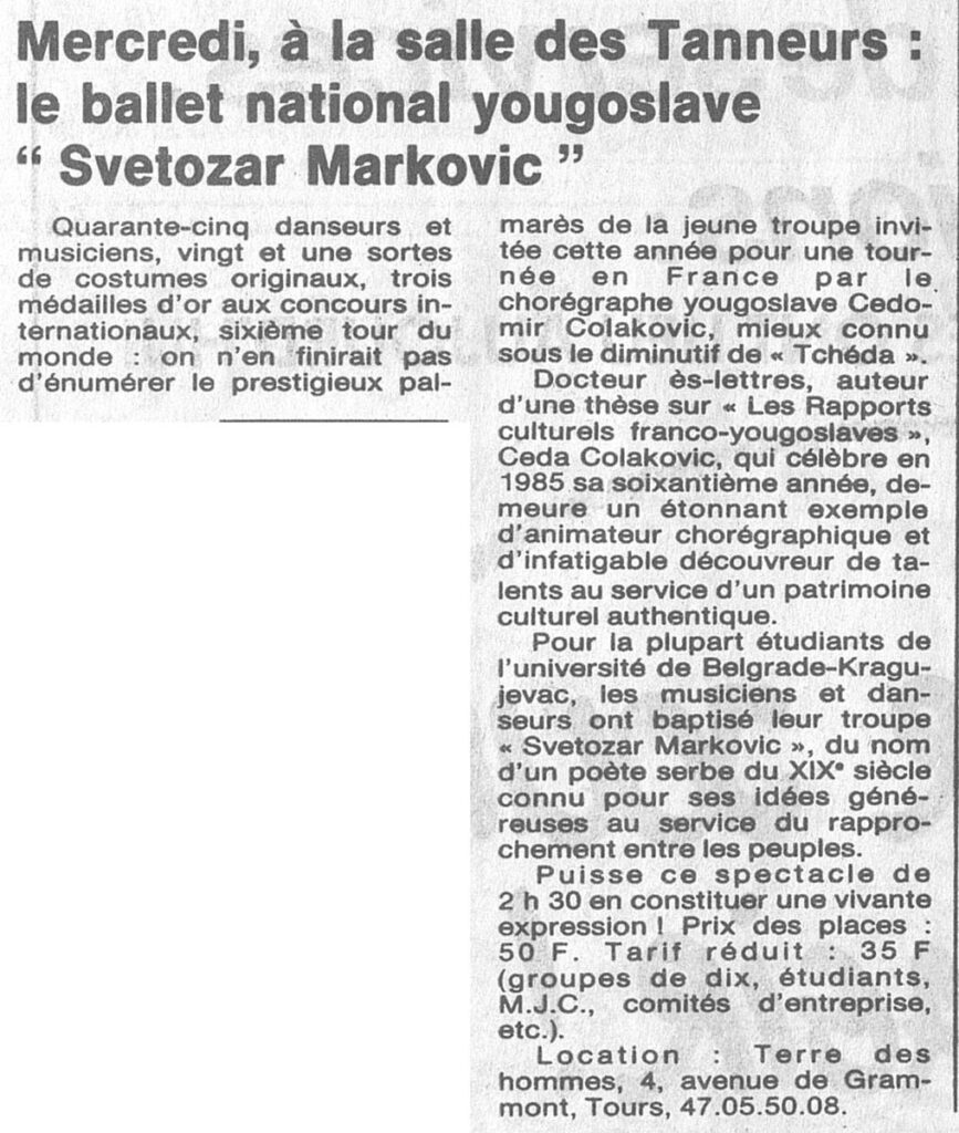 1985.11.18-NRCO.4ADPREc-867x1024 Ballet national yougoslave Svetozar Markovic (20/11/85)