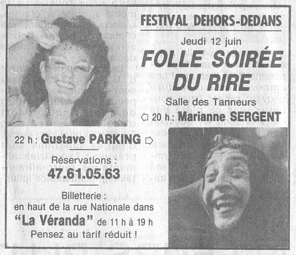 1986.06.10-NRCO.3ADPREa-1024x882 "Dehors Dedans" Marianne Sergent, Gustave Parking (12/06/86)