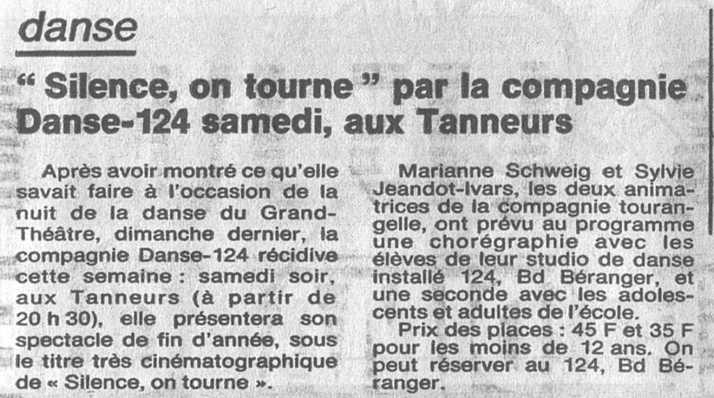 1986.06.13-NRCO.5ADPREa-1024x571 Compagnie Danse 124 "Silence, on tourne" (14/06/86)
