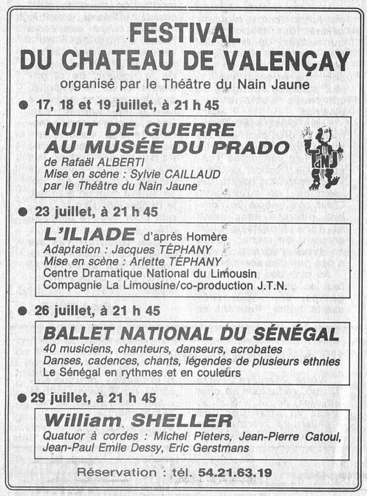 1986.07.11-NRCO.GADPREa-758x1024 "Festival du château de Valençay" William Sheller (29/07/86)