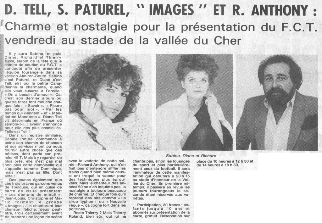 1986.07.22-NRCO.2ADPRE-1024x709 Diane Tell, Sabine Paturel, Richard Anthony, Images (25/07/86)