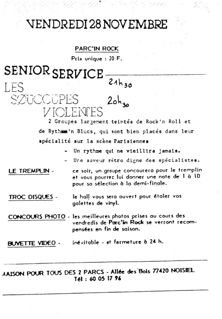 1986.11.28-Max-WellFLv-713x1024 "Parc'in Rock" Senior Service, les Soucoupes Violentes (28/11/86)