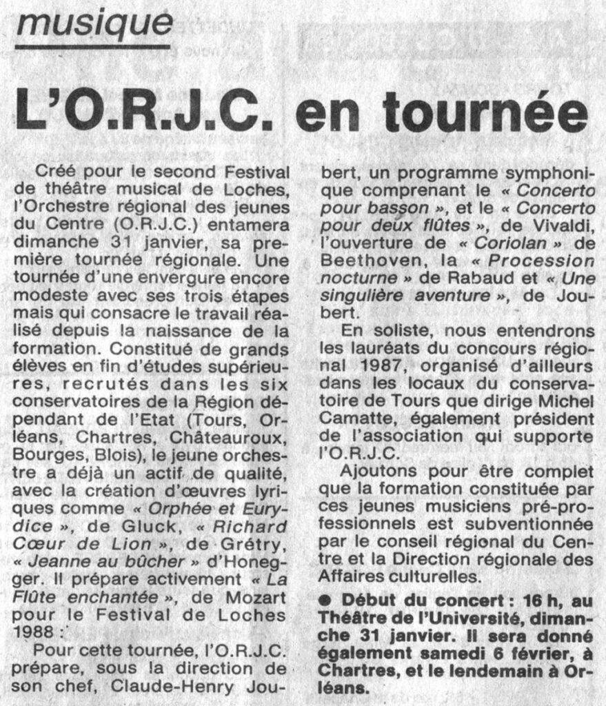 1988.01.26-NRCO.3ADPREc-879x1024 Orchestre régional des jeunes du Centre (31/01/89)