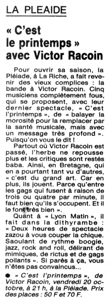 1989.10.18-NRCO.6ADPREb-377x1024 Victor Racoin "C’est le printemps" (20/10/89)