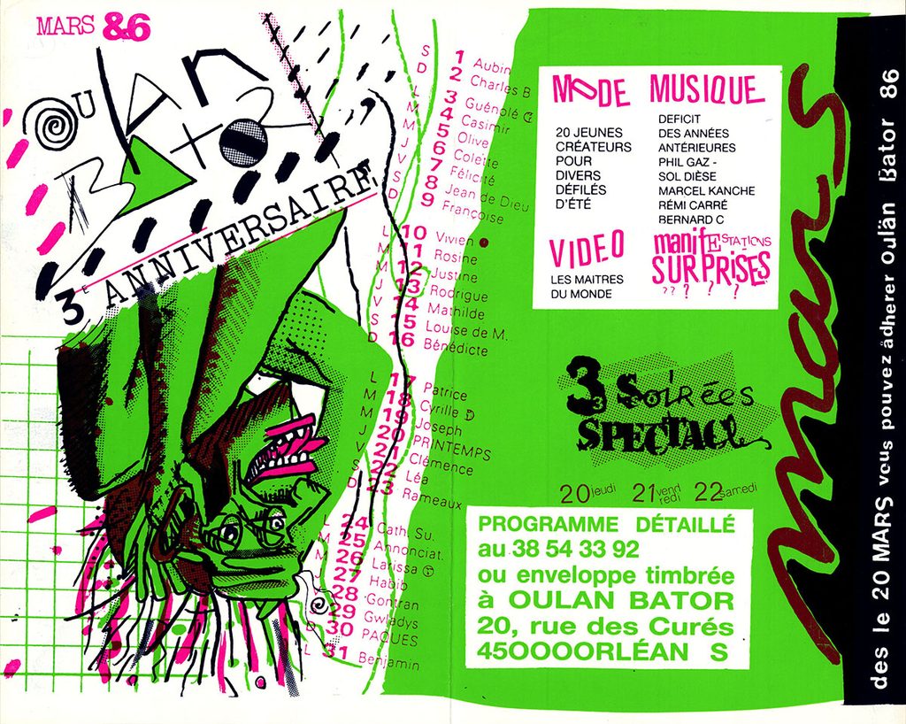 1986.03.20-255-315-serigraphiee-MinoAF-1024x818 "3e anniversaire d’Oulan Bator" (20 au 22/03/86)