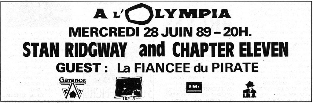 1989.06.08-Affiche-10-MinoPRE09-1024x338 Stan Ridgway and Chapter Eleven, La Fiancée du Pirate (28/06/89)