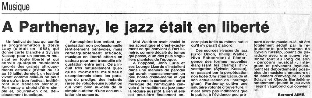 1989.07.19-NRCO.KADPRE-1024x324 "Festival de jazz de Parthenay" (10 au 15/07/89)