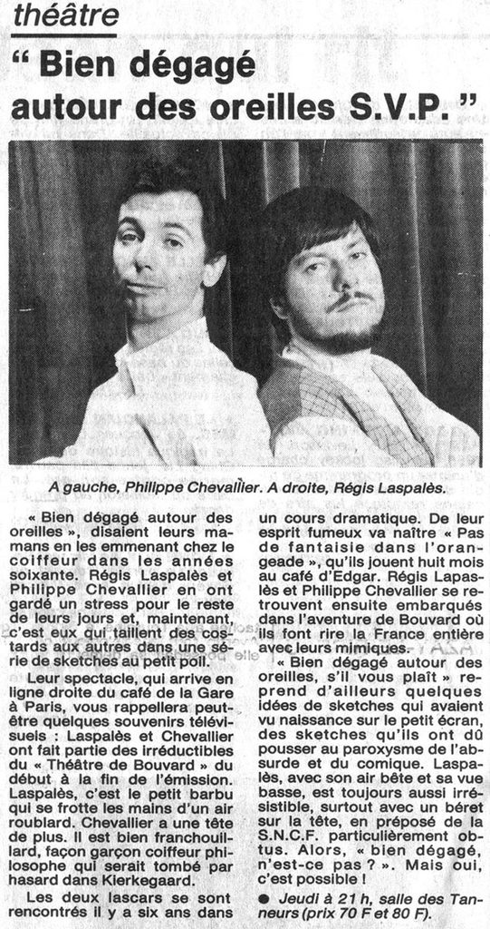 1988.11.23-NRCO.5ADPREd-541x1024 Philippe Chevallier et Régis Laspalès "Bien dégagé autour des oreilles S.V.P." (24/11/88)